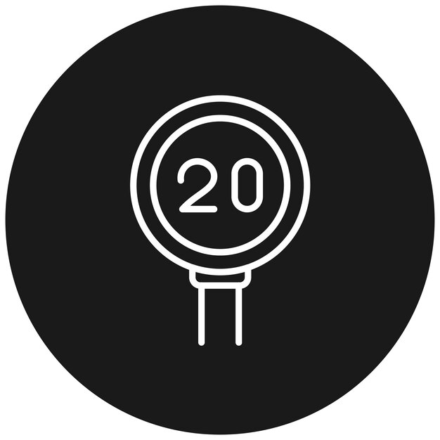 20 Icono vectorial de límite de velocidad Puede utilizarse para el conjunto de iconos de señales de tráfico