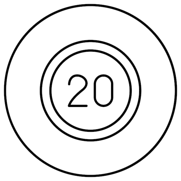 20 Imagen vectorial del icono del límite de velocidad Puede utilizarse para las señales de tráfico