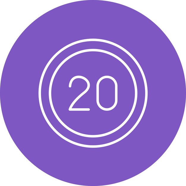 20 Imagen vectorial del icono del límite de velocidad Puede utilizarse para las señales de tráfico