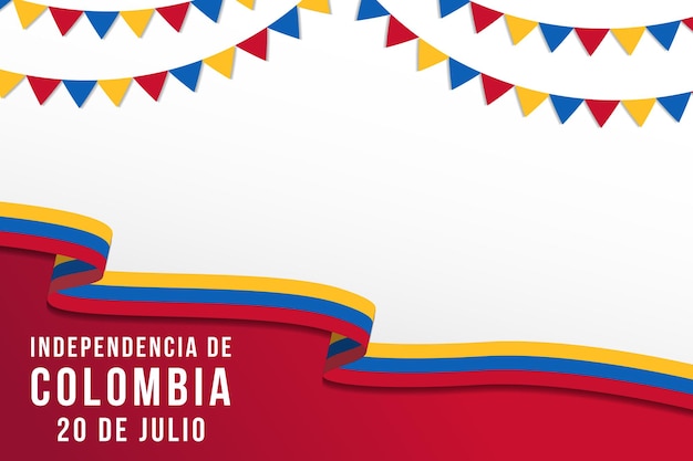 20 de julio día de la independencia de colombia ilustración de fondo con copyspace