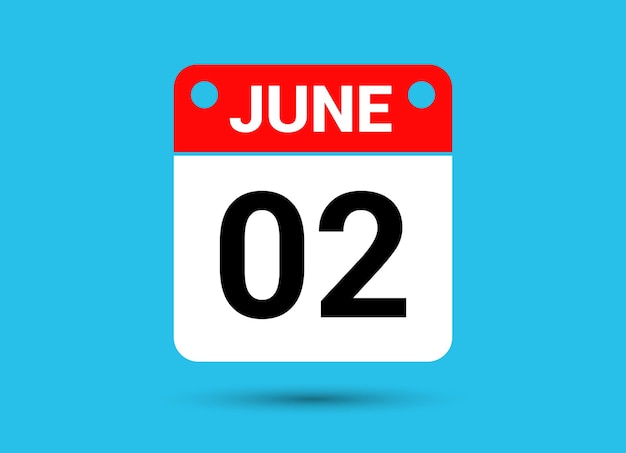 20 de junio Calendario Fecha Icono plano Día 20 Ilustración vectorial