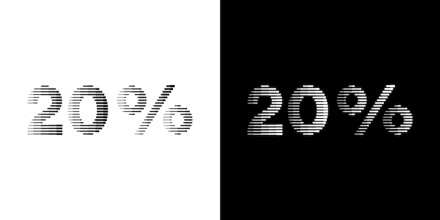 20 líneas de porcentaje de descuento ilustración vectorial