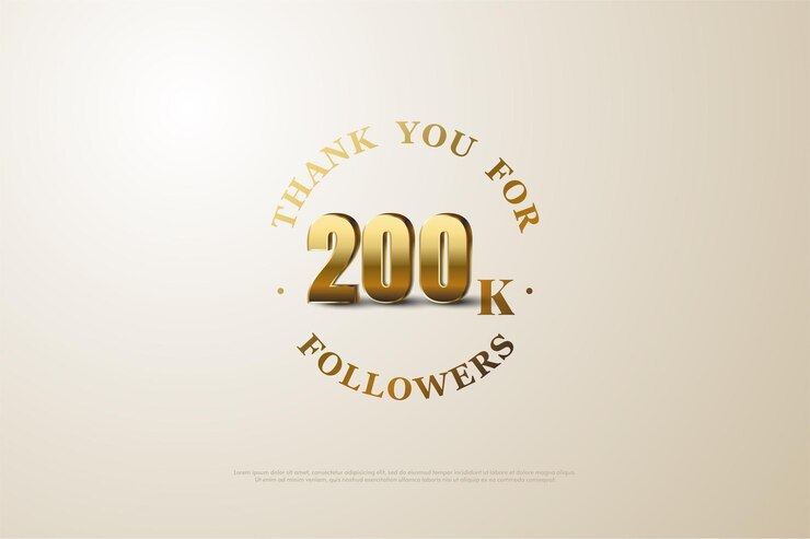 Vector 200k seguidores con números y antecedentes.