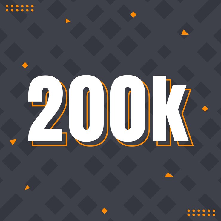 Vector 200k seguidores de las redes sociales