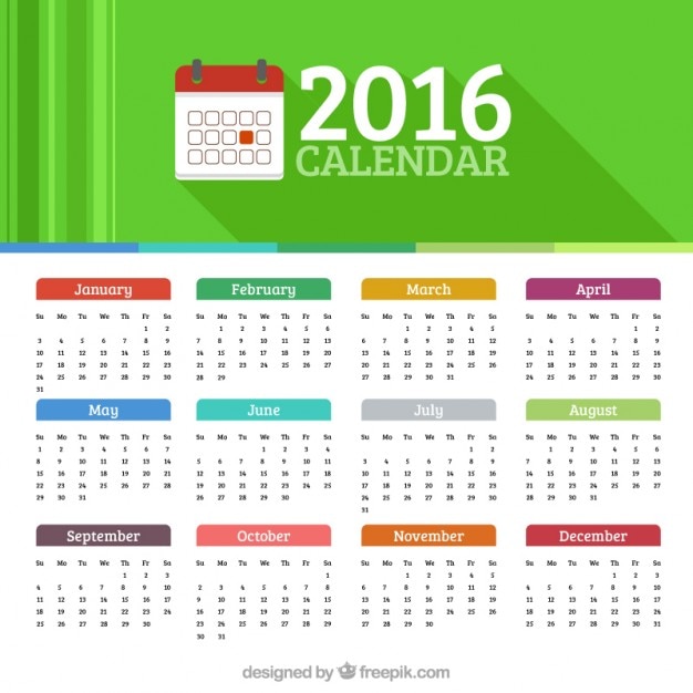 2016 calendario