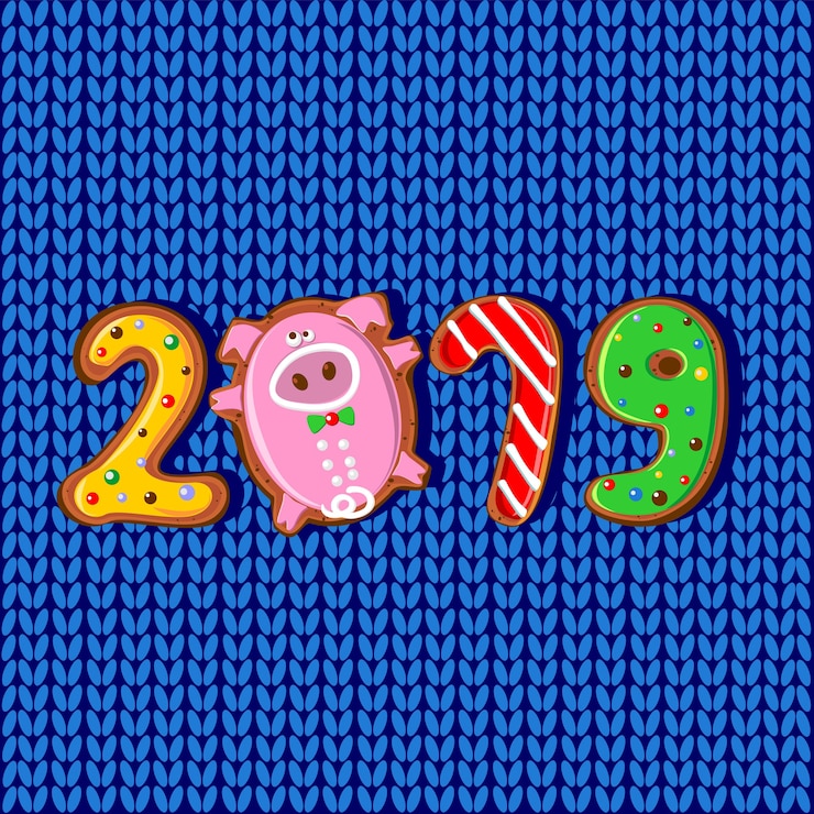 Vector 2019 año del cerdo.