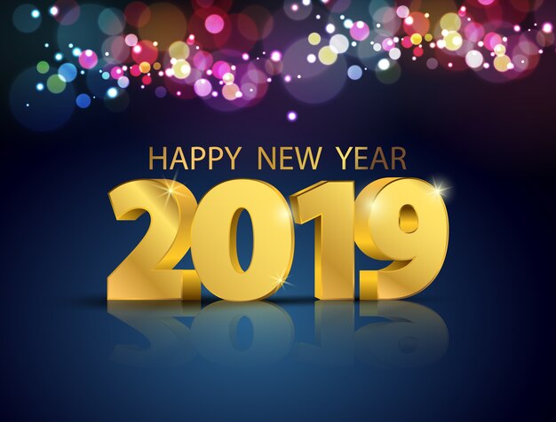 2019 feliz año nuevo concepto.