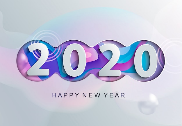 2020 año nuevo tarjeta de felicitación moderna.