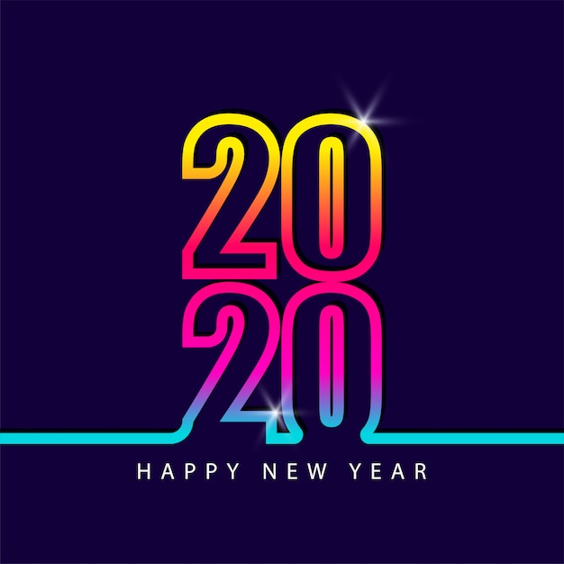 2020 número año nuevo colorido color del arco iris