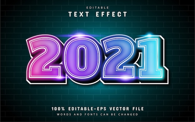 2021 efecto de texto colorido