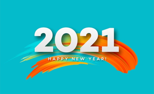 2021 feliz año nuevo fondo de flujo de color.