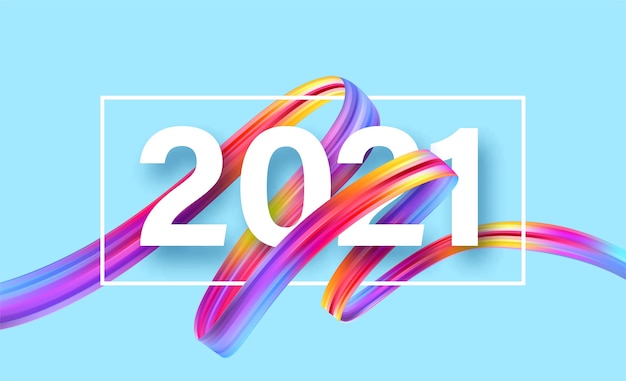 2021 Feliz año nuevo Fondo de flujo de color.