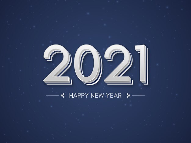 2021 letras de plata y feliz año nuevo