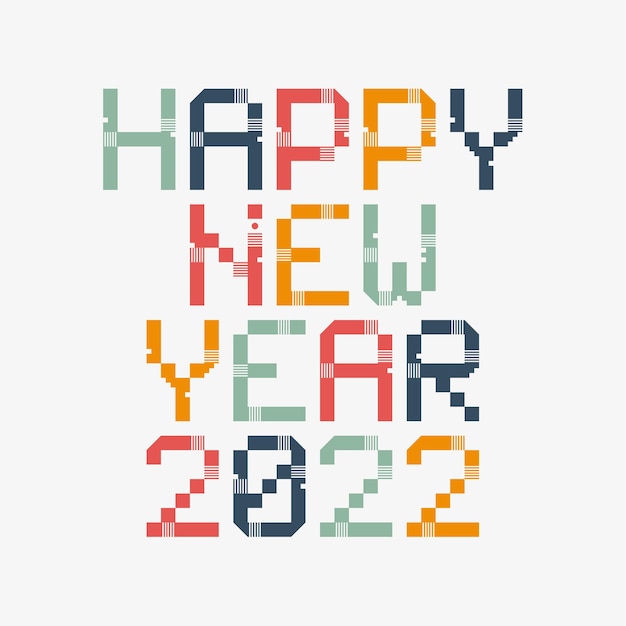 2022 año nuevo diverso signo inusual para la decoración del evento 2022, lindo gráfico, concepto de emblema creativo para banner, folleto, volante, calendario, tarjeta de felicitación, invitación al evento. Logotipo de vector aislado.