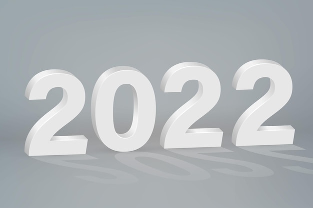 2022 año nuevo texto en 3d en el fondo de la escena.