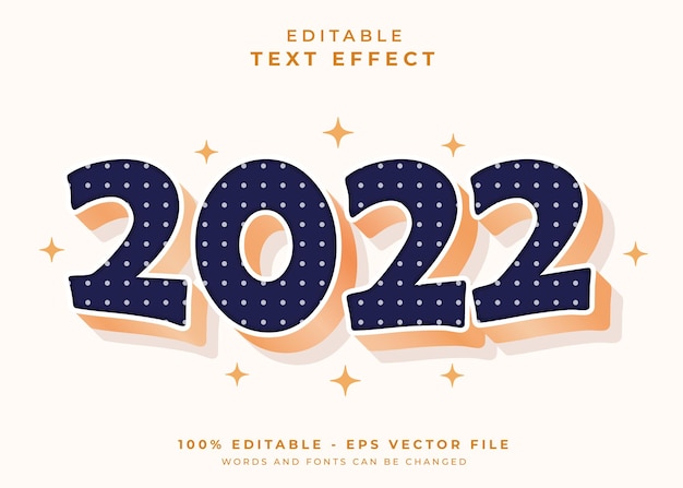 Vector 2022 efecto de texto editable