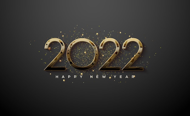2022 feliz año nuevo brillo dorado lujo
