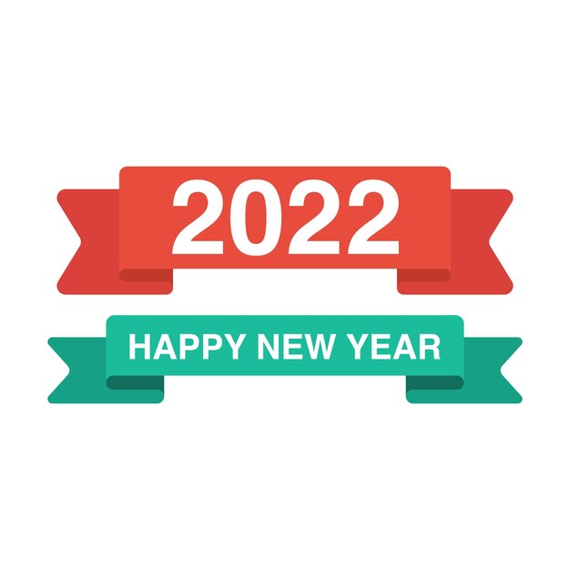 2022 Feliz año nuevo cinta aislada sobre fondo transparente