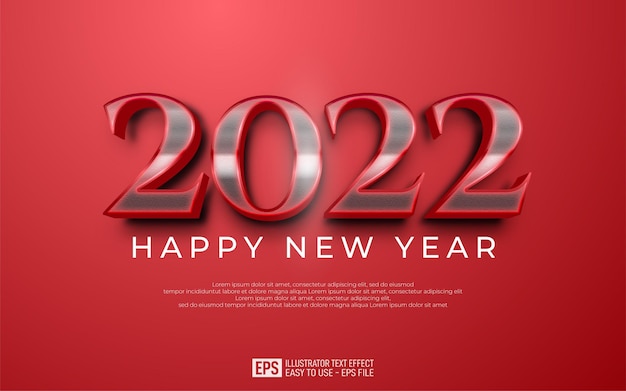 2022 feliz año nuevo diseño en fondo rojo