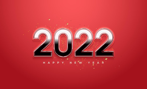 2022 feliz año nuevo con diseño simple y moderno.