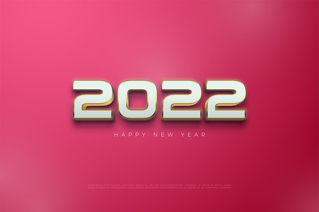 2022 feliz año nuevo elegante con números modernos y limpios