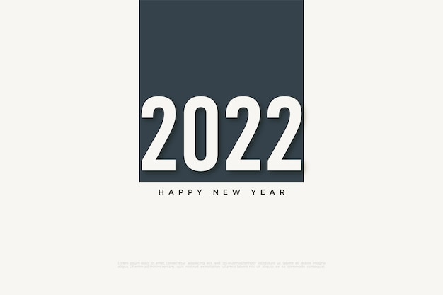 2022 feliz año nuevo con elegantes números delgados