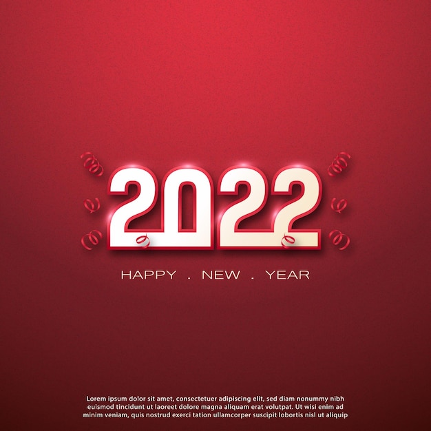 2022 feliz año nuevo fondo rojo