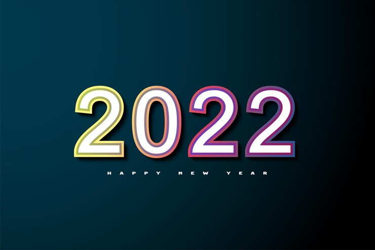 Vector 2022 feliz año nuevo con hermosa combinación de colores de números