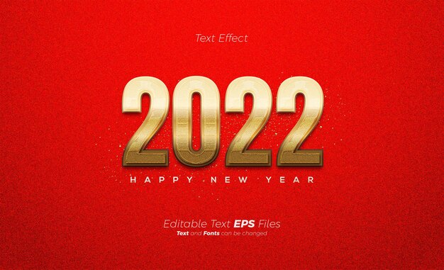 2022 feliz año nuevo con moderno color dorado.