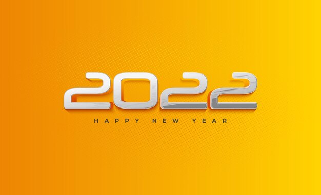 2022 Feliz año nuevo moderno limpio y único 3d