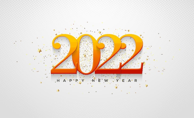 2022 feliz año nuevo con números clásicos superpuestos