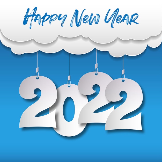 Vector 2022 feliz año nuevo. números de estilo 3d. números lineales vectoriales. diseño de tarjetas de felicitación. ilustración vectorial. vector libre.