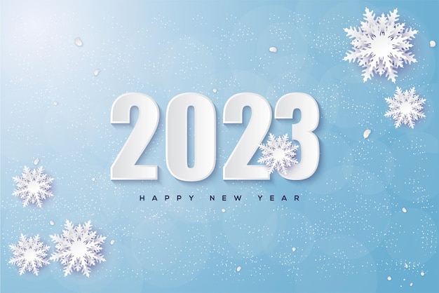 2022 feliz año nuevo con tema de nieve