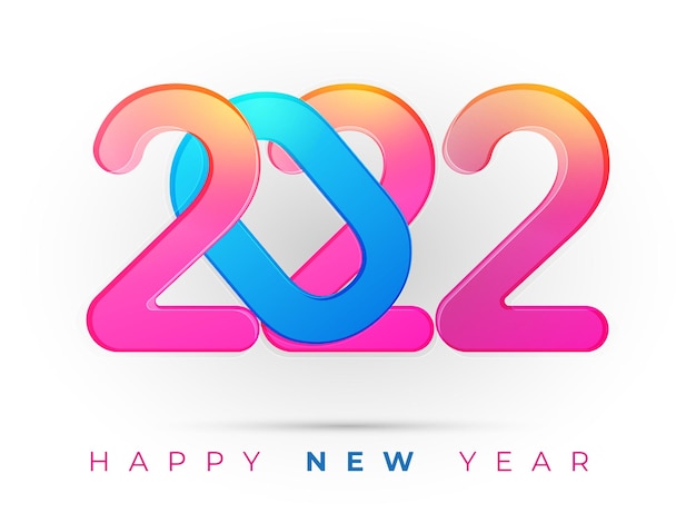 Vector 2022 tipografía colorida para la celebración del año nuevo.