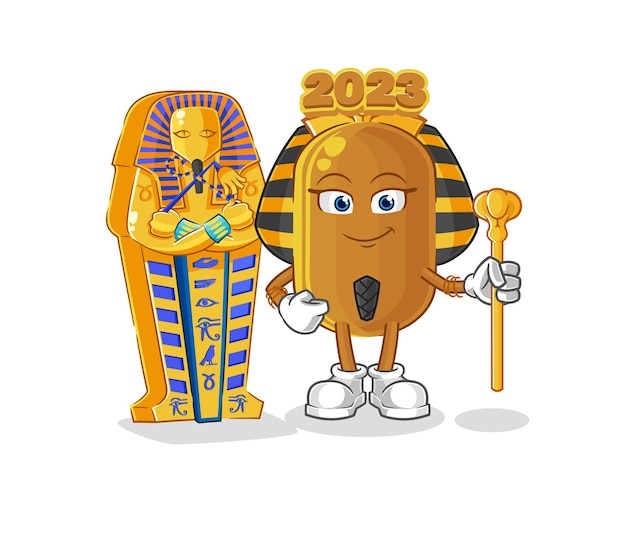 2023 año nuevo antiguo egipto dibujos animados dibujos animados mascota vector