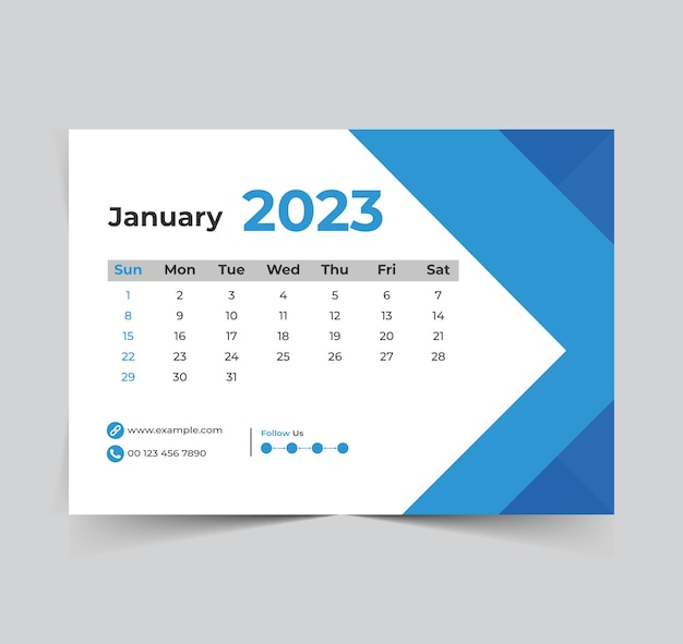 Vector 2023 calendario feliz año nuevo diseño