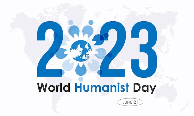 2023 Concepto Plantilla de ilustración vectorial del Día Mundial del Humanismo Apoyo ayuda banner temático humanitario
