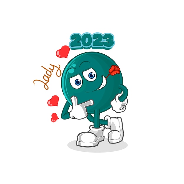 2023 coqueteando vector de caracteres de ilustración