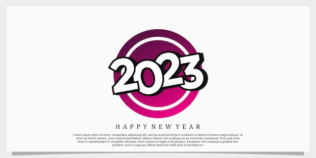 2023 feliz año nuevo diseño de logotipo 2023 plantilla de diseño de número ilustración vectorial