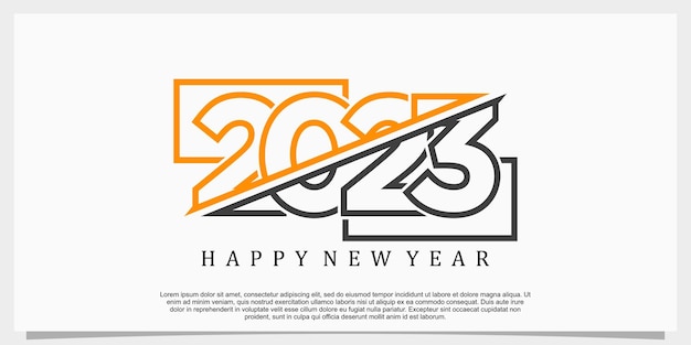 2023 feliz año nuevo diseño de logotipo 2023 plantilla de diseño de número ilustración vectorial