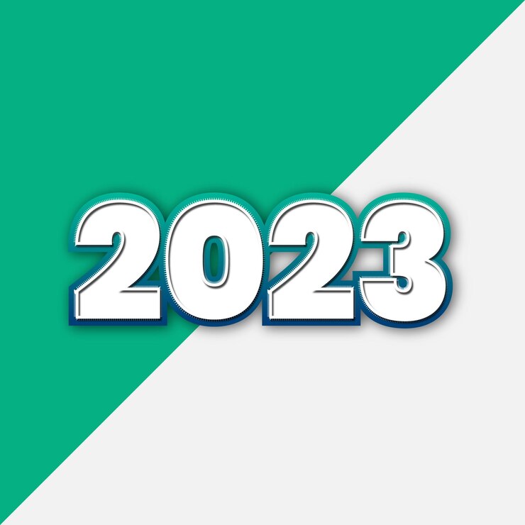 Vector 2023 feliz año nuevo efecto de texto editable en 3d