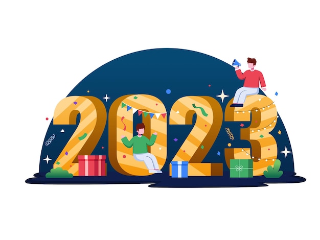 2023 feliz año nuevo ilustración vectorial