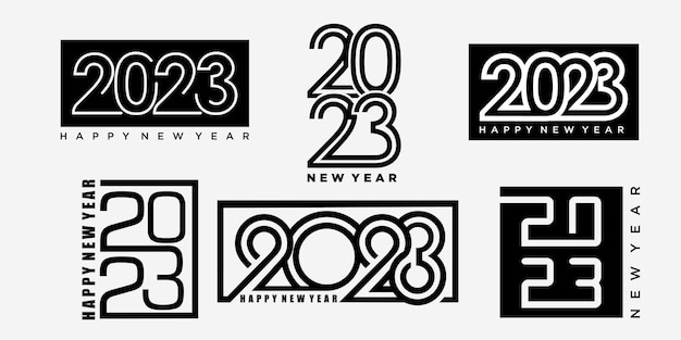 2023 feliz año nuevo logo diseño de texto 2023 número diseño plantilla colección vector ilustración