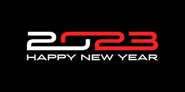 2023 Feliz año nuevo logo diseño de texto 2023 plantilla de diseño de número ilustración vectorial