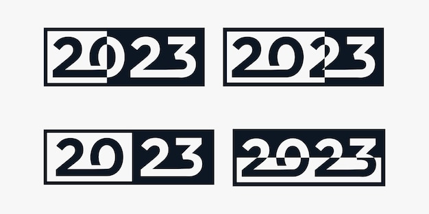 2023 Feliz año nuevo logo diseño de texto 2023 plantilla de diseño de número ilustración vectorial