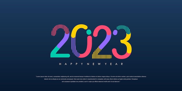 2023 Feliz año nuevo logo diseño de texto 2023 plantilla de diseño de número ilustración vectorial