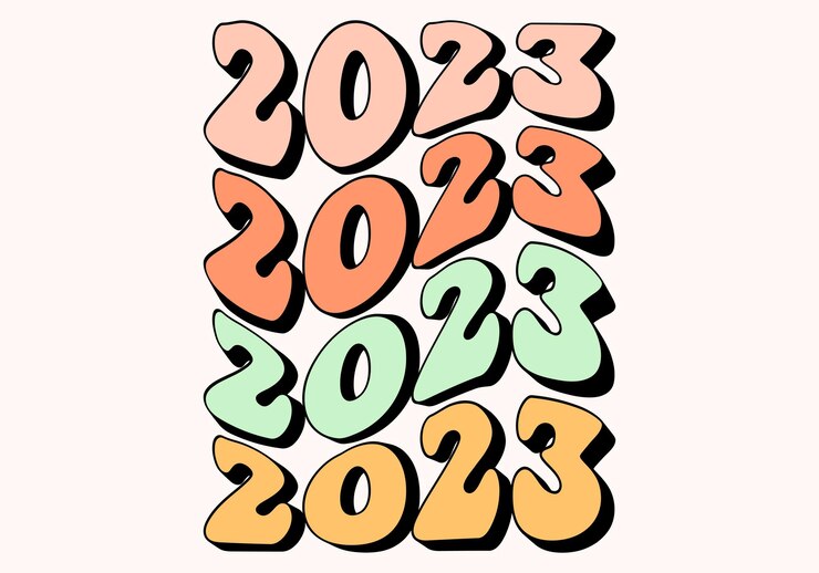 Vector 2023 feliz año nuevo logo diseño de texto 2023 plantilla de diseño de número ilustración vectorial