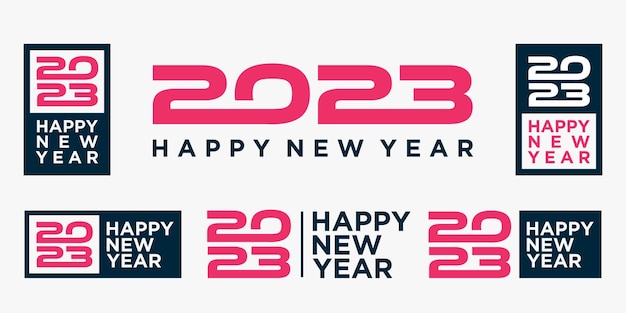 2023 Feliz Año Nuevo logo texto diseño vector ilustración