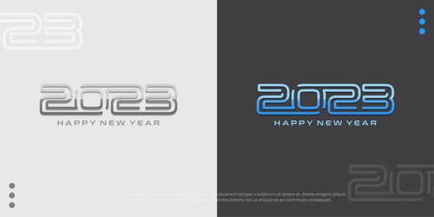 2023 feliz año nuevo logo vector ilustración tarjeta de felicitación