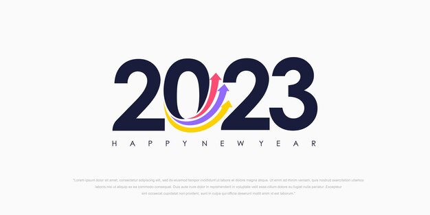 2023 Feliz Año Nuevo logotipo texto diseño colección de 2023 número plantilla de diseño Ilustración vectorial